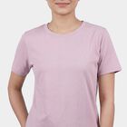 Women's Lilac Cotton Round Neck Casual T-Shirt, Lilac, small