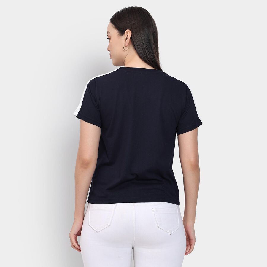 Ladies' Round Neck T-Shirt , नेवी ब्लू, large image number null