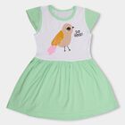 Girls' 100% Cotton Frock , हल्का हरा, small image number null