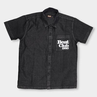 Boys' Charcoal Black Regular Collar Casual Shirt