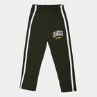 Boys' Olive Green Regular Fit Side Striped Graphic Printed Pyjama, Olive, small