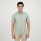 Men's Green Casual Shirt, हल्का हरा, small