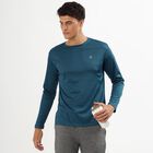 Men's Deep Midnight Navy Blue Round Neck Casual T-Shirt, Teal Blue, small image number null