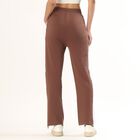 Women's Warm Mocha Brown Side-Striped Relaxed Fit Track Pants, Brown, small image number null