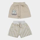 Infants Beige Cotton Half Pant, Beige, small