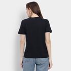 Ladies' 100% Cotton Round Neck T-Shirt, Black, small