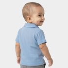 Infants Light Blue Cotton Polo Neck Polo T-Shirt, हल्का नीला, small