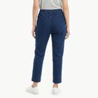 Women's Navy Blue Slim Fit Drawstring Jeans, Dark Blue, small