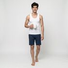 Men's White Cotton Round Neck Sleeveless Vest, सफ़ेद, small