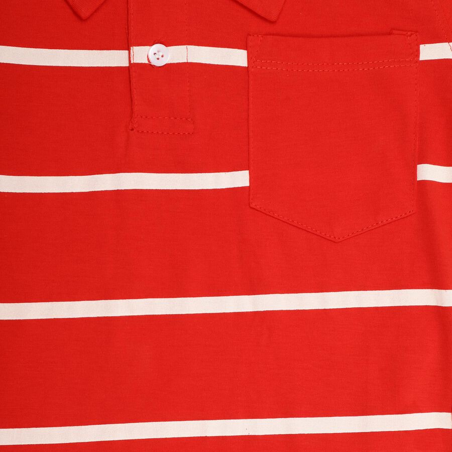 Boys' 100% Cotton Half Sleeves T-Shirt , Red, large image number null