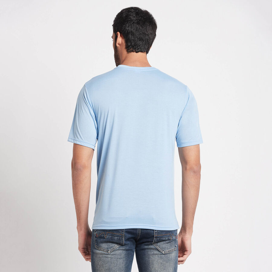 राउंड नेक टी-शर्ट, स्काई ब्लू, large image number null