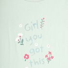 Girl's Cotton T-Shirt, हल्का हरा, small image number null