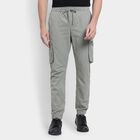 Men's Slim Fit Casual Trousers, Light Green, small