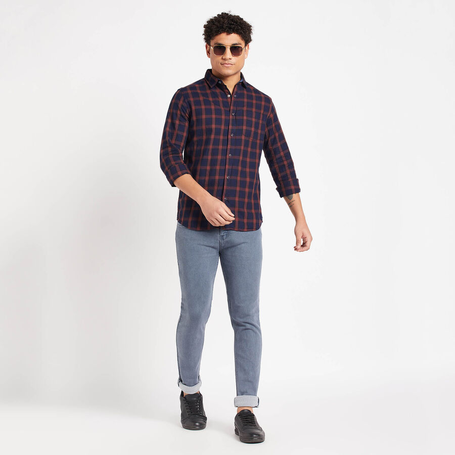 Cotton Checks Casual Shirt, Rust, large image number null