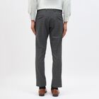 Men's Charcoal Grey Slim Fit Checkered Formal Trousers, Dark Grey, small image number null