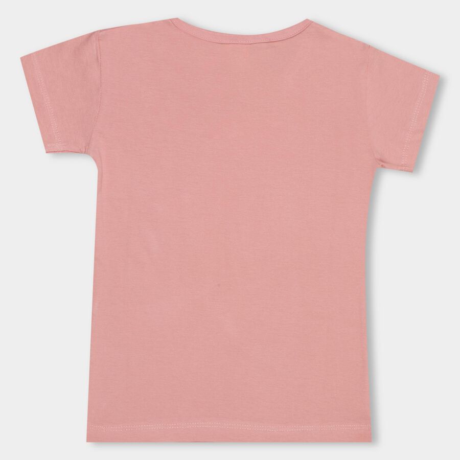 Girls' 100% Cotton T-Shirt, Light Pink, large