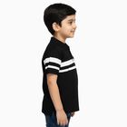 Boys' Half Sleeves T-Shirt, काला, small