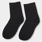 Boys' Jet Black Regular Fit Plain Socks Pack of 1, काला, small
