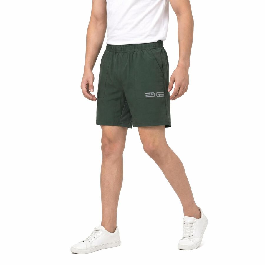 Men's Green Regular Fit Basic Shorts, हल्का हरा, large
