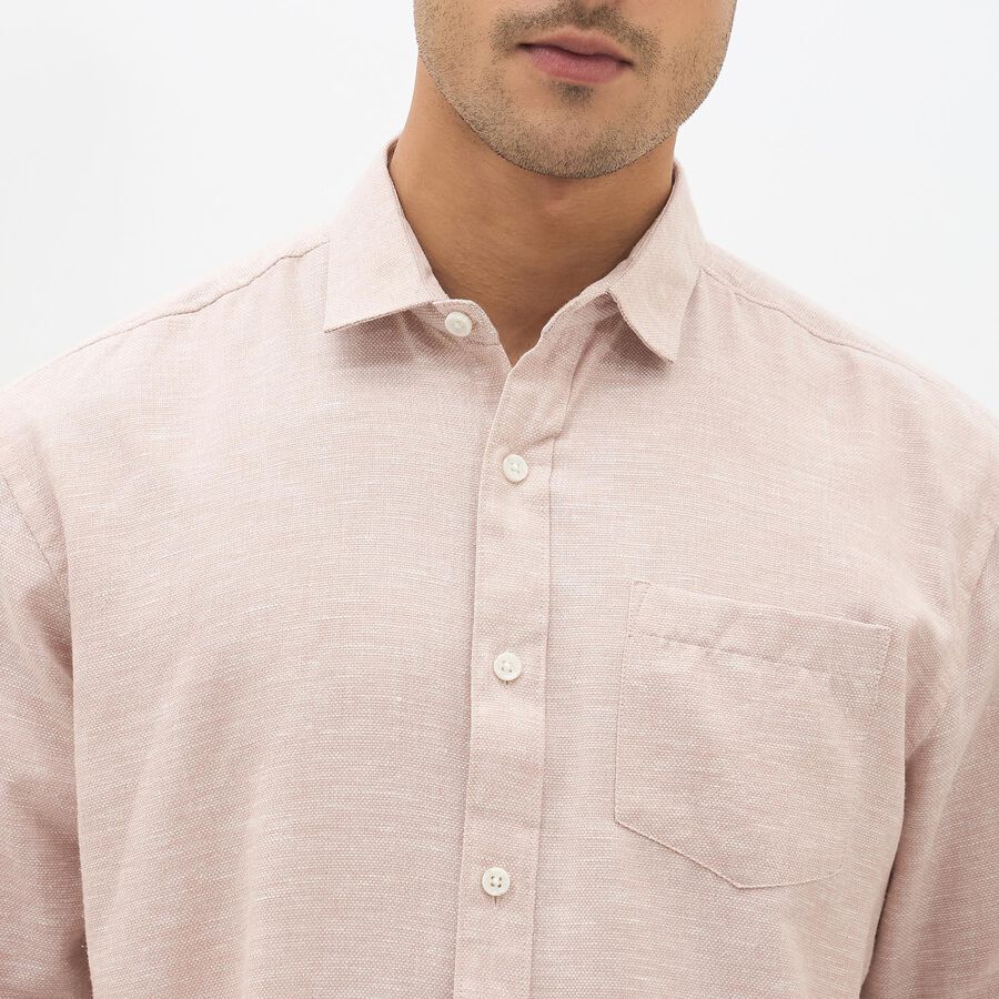 Men's Soft Peach Classic Casual Shirt, पीच, large image number null