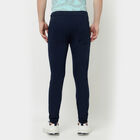 Solid Jogger Slim Fit Casual Trousers, Navy Blue, small image number null