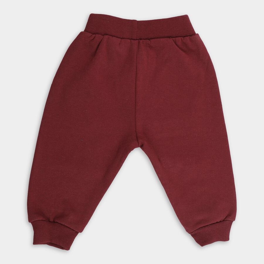 Infants Deep Burgundy Elastic Waist Cotton Blend Pyjama, Maroon, large image number null