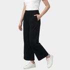 Women's Black Regular Fit Side-Striped Track Pants, Black, small