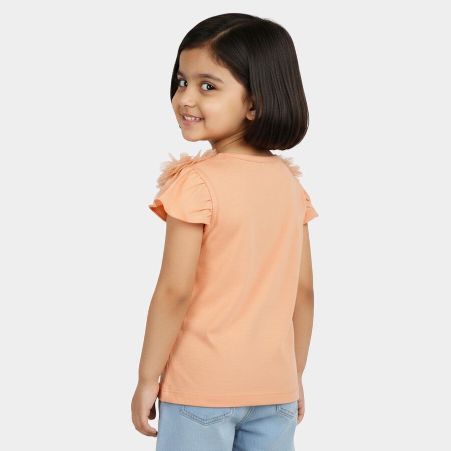 Girls' T-Shirt, Peach, large