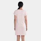 Women's Pink Cotton Round Neck Casual Nighty, Light Pink, small