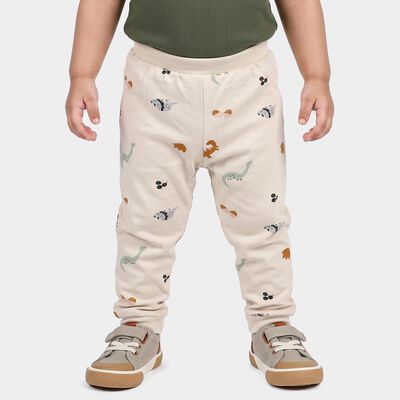 Infants Beige Jogger Graphic Printed Cotton Pyjama