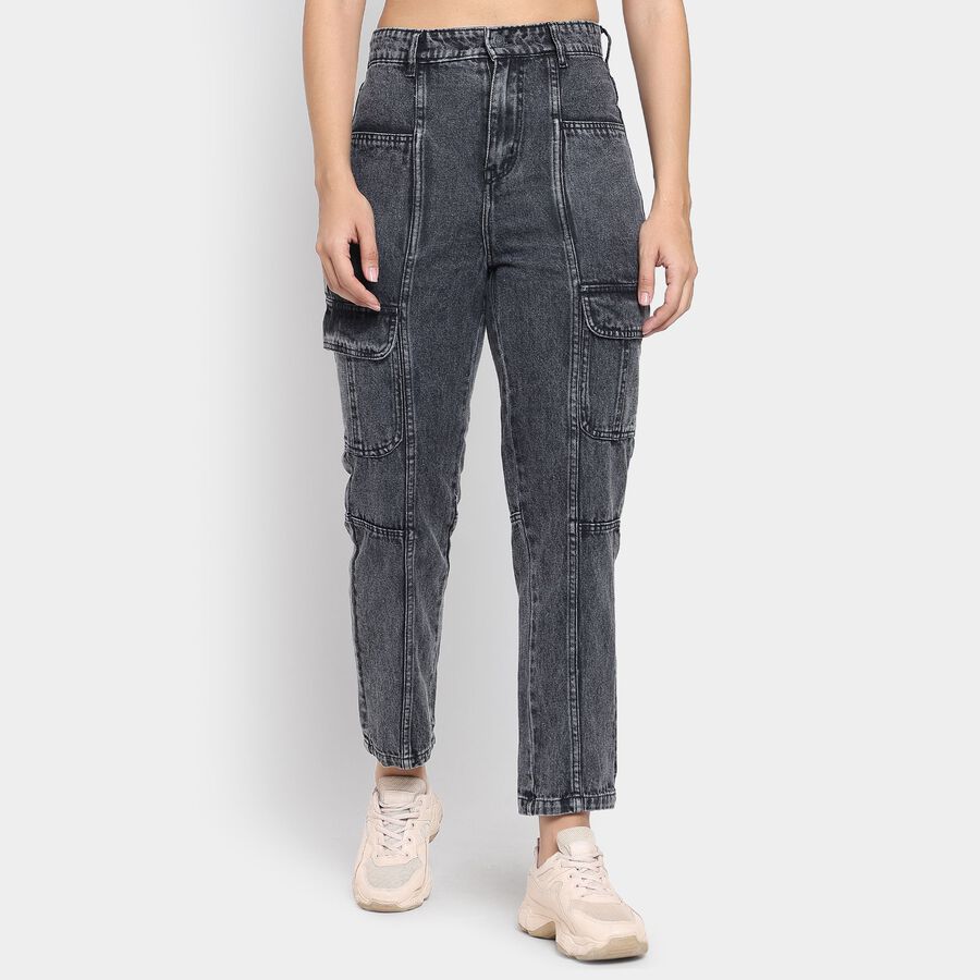 Ladies' 100% Cotton Jeans, Light Grey, large image number null