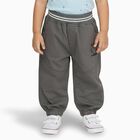 Infants Muted Charcoal Grey Elastic Waist Jogger Trousers, हल्का ग्रे, small image number null