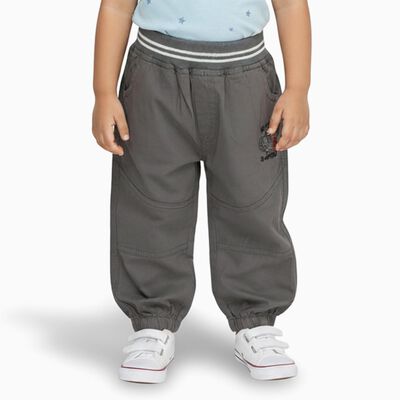 Infants Muted Charcoal Grey Elastic Waist Jogger Trousers