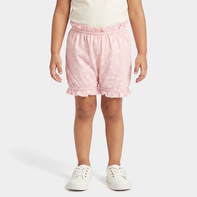 Girls Pink Regular Fit Heart Print Bloomer