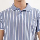 Men's Light Blue Polo Neck Casual T-Shirt, Light Blue, small image number null