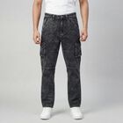 Men's Black Regular Fit Classic Jeans, काला, small