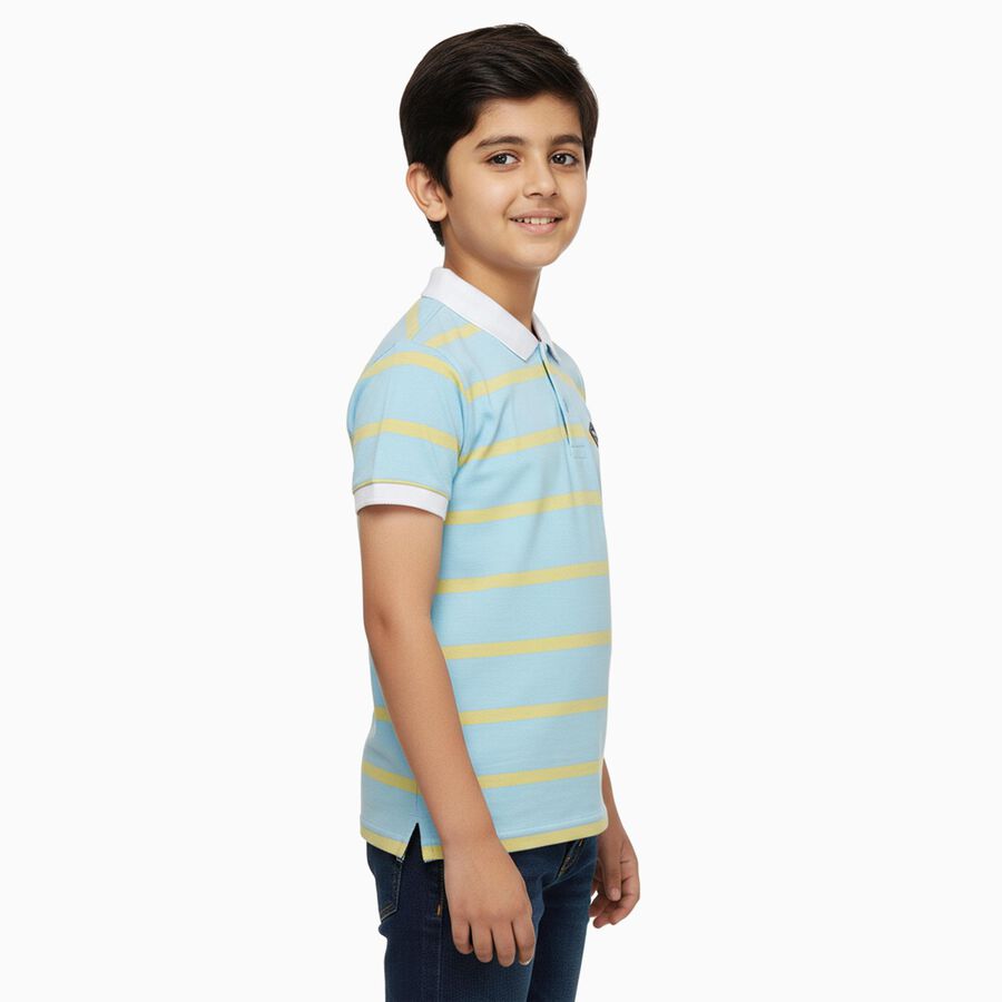 Boys' Half Sleeves T-Shirt, Light Blue, large