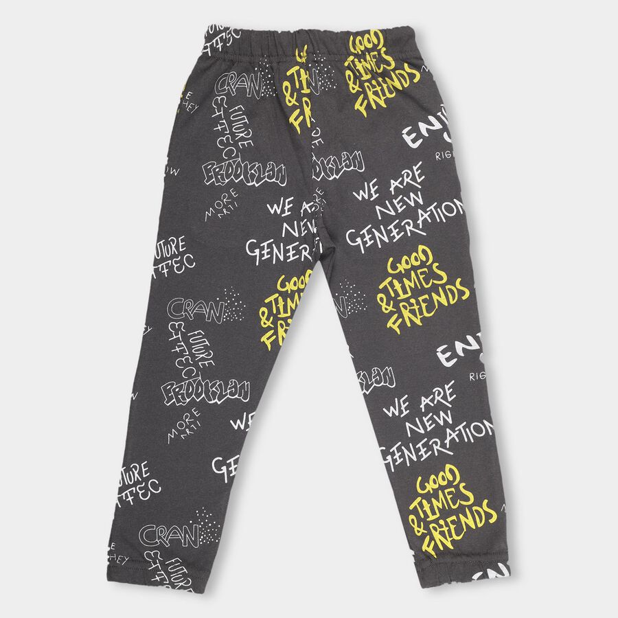 Boys' Muted Charcoal Gray Jogger Pyjama, चारकोल, large image number null