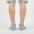 Men's Ankle Length Socks Pack of 3 ( White, Grey, Black ), काला, small