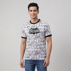 Men's White Cotton Round Neck Casual T-Shirt, White, small