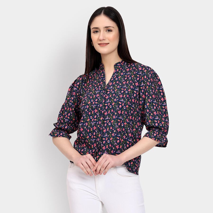 Ladies' Shirt , नेवी ब्लू, large