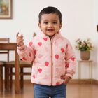 Infants' Pink Stand Collar Puffer Jacket, हल्का गुलाबी, small