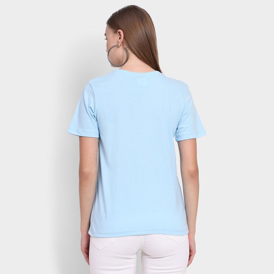 Ladies' Round Neck T-Shirt, हल्का नीला, large image number null