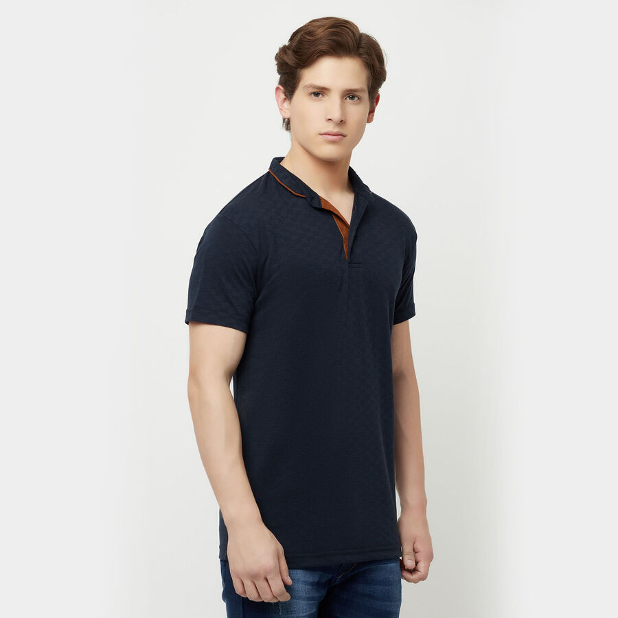 सॉलिड पोलो शर्ट, Navy Blue, large image number null