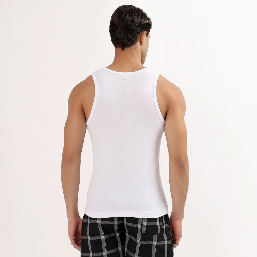 Men's 100% Cotton Vest (Pack of 2), सफ़ेद, large image number null
