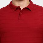 Men's Collared Half Sleeves T-Shirt, वाइन, small image number null