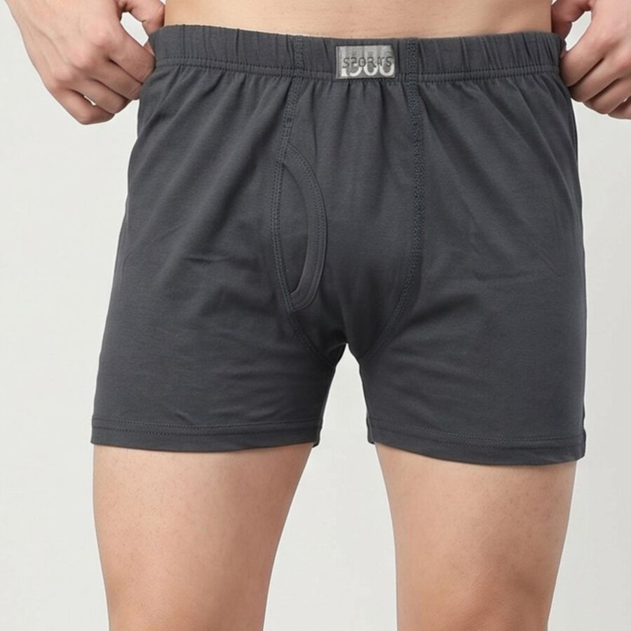 Men's Mid Blue Regular Fit Trunks, मध्यम नीला, large