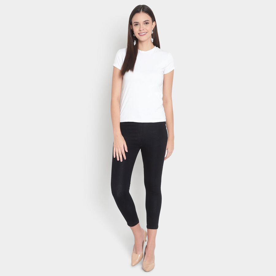 High Rise Skinny Jeans, Black, large image number null
