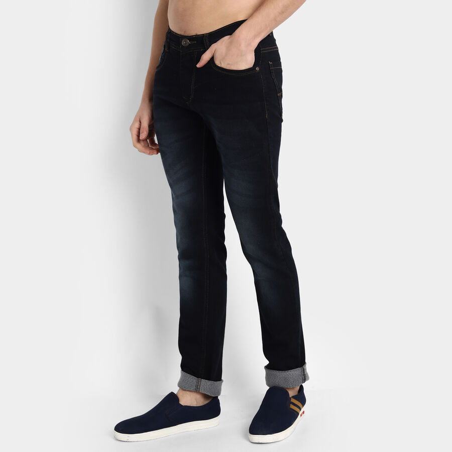 5 Pocket Straight Fit Jeans, Black, large image number null