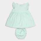 Infants' Mint Green Embroidered Ruffled Cotton Frock, Light Green, small